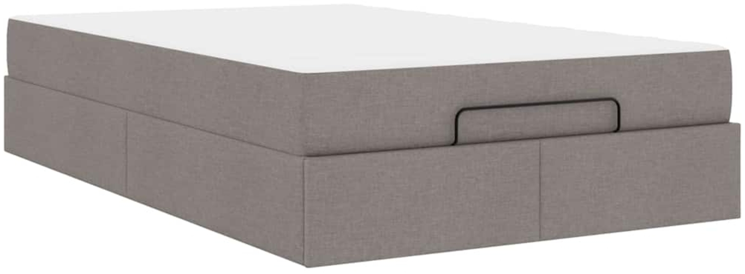 vidaXL Bettgestell mit Matratze Taupe 120 x 190 cm Stoff 3399477 Bild 1