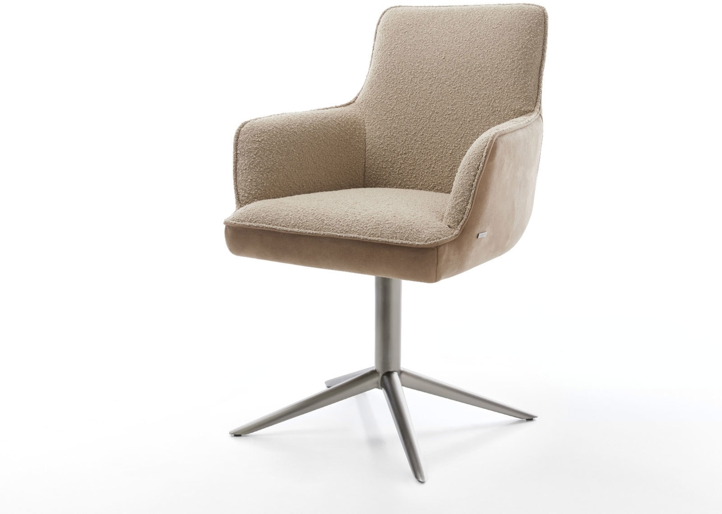 Drehstuhl Heira-Flex mit Armlehnen Materialmix Schlamm Fußkreuz Graphit 360° drehbar Wippfunktion Taschenfederkern Bild 1