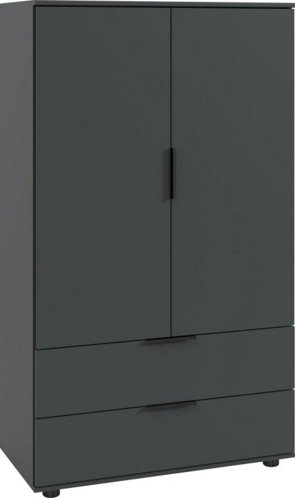 Wimex Wäscheschrank Easy Plus Kleiderschrank Garderobe 2 Schubladen, 81 oder 130cm breit in verschiedenen Farben, moderne Optik mit schwarzen Metallgriffen Bild 1