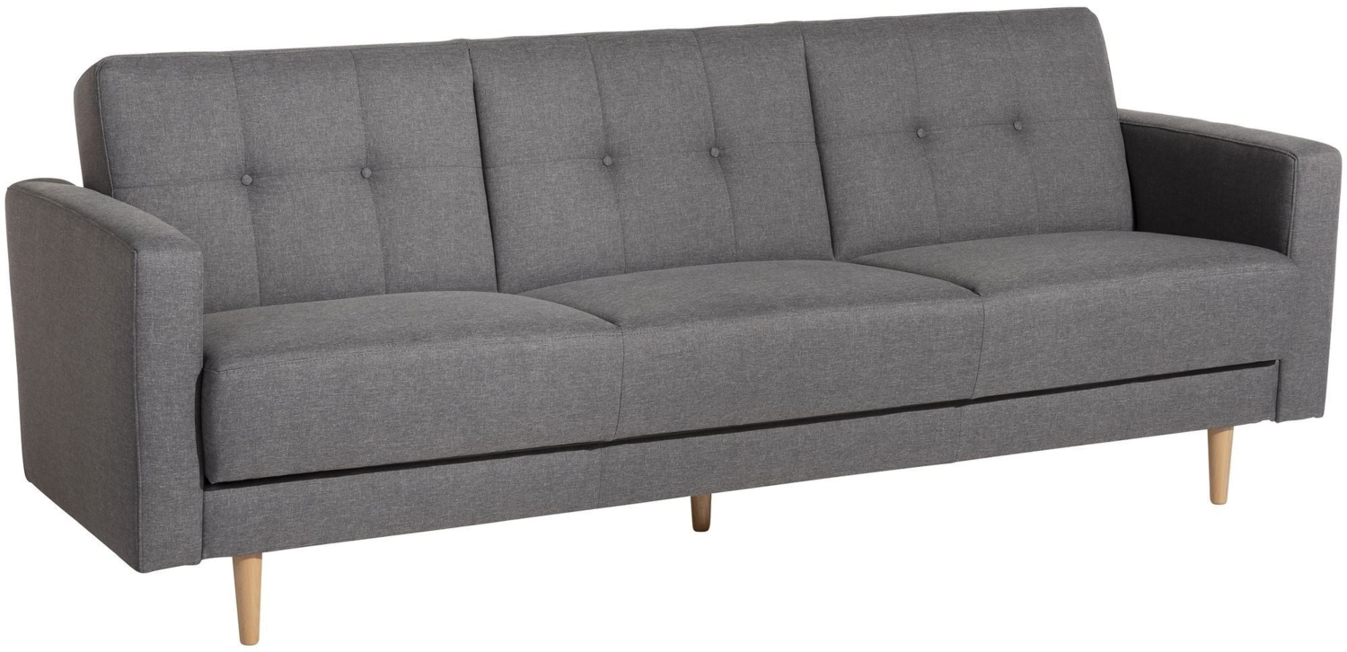 Sofa 3-Sitzer mit Bettfunktion Karalee Bezug Flachgewebe Buche natur / hellgrau 21861 Bild 1