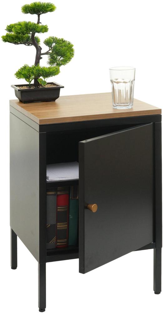 Nachttisch HWC-L84, Nachtschrank Kommode Beistelltisch Schrank, Metall 63x40x40cm, Melaminbeschichtet ~ schwarz Bild 1