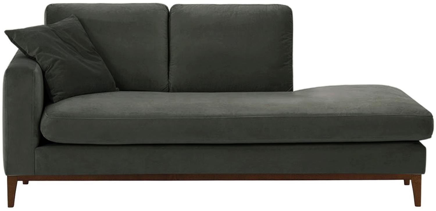 SLF24 - Linksseitiges Chaiselongue Covex Wood - anthrazit - Velluto 19, Farbe der beine: dunkle Eiche Bild 1