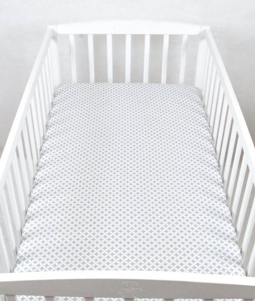 BABYLUX Spannbetttuch 70x140 cm Baby SPANNBETTLAKEN Baumwolle Kinderbett 106. Marokko Grau Bild 1