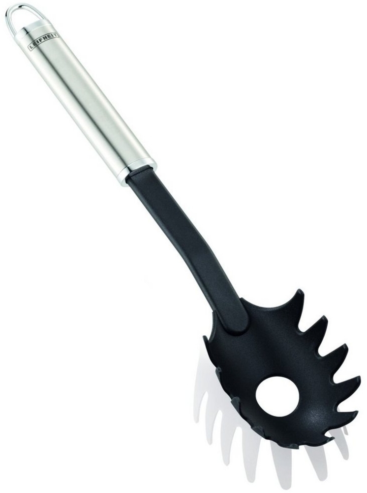 LEIFHEIT Spaghettilöffel schwarz, silber Edelstahl, Kunststoff Bild 1