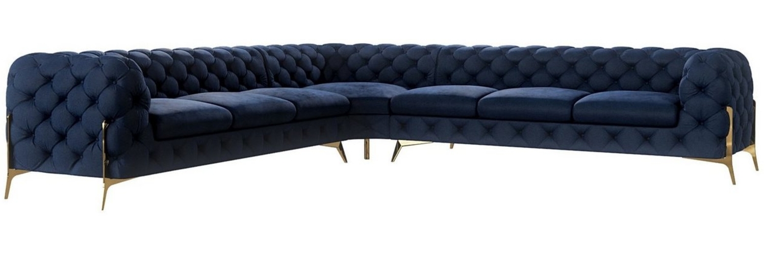 S-Style Möbel Ecksofa Chesterfield Ashley mit Goldene Metall Füßen, mit Wellenfederung Bild 1