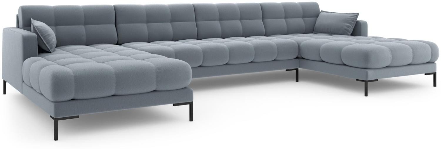 Micadoni 6-Sitzer Panorama Sofa Mamaia | Bezug Light Blue | Beinfarbe Black Metal Bild 1