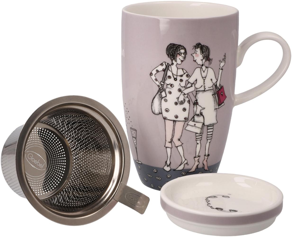 Goebel Teetasse mit Deckel und Sieb Barbara Freundlieb - Ziemlich beste Freundinnen, Becher, Fine Bone China, Bunt, 450 ml, 27001241 Bild 1