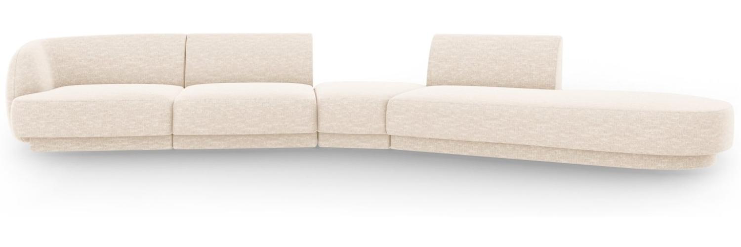 Micadoni Modulares Sofa Miley 5-Sitzer Rechts Chenille Helles Beige Bild 1