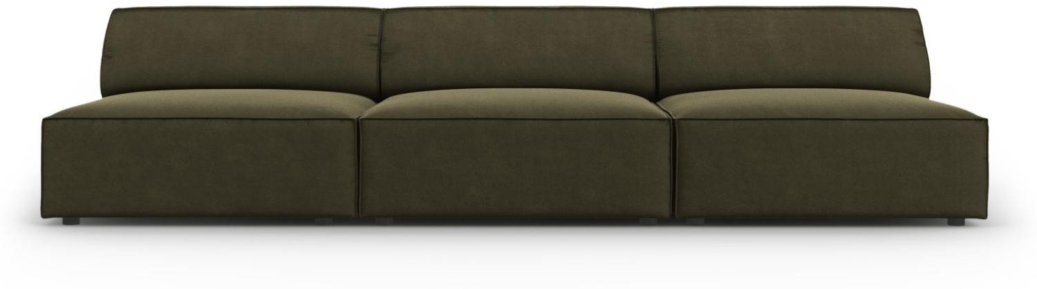 Micadoni 3-Sitzer Samtstoff Sofa Jodie | Bezug Green | Beinfarbe Black Plastic Bild 1