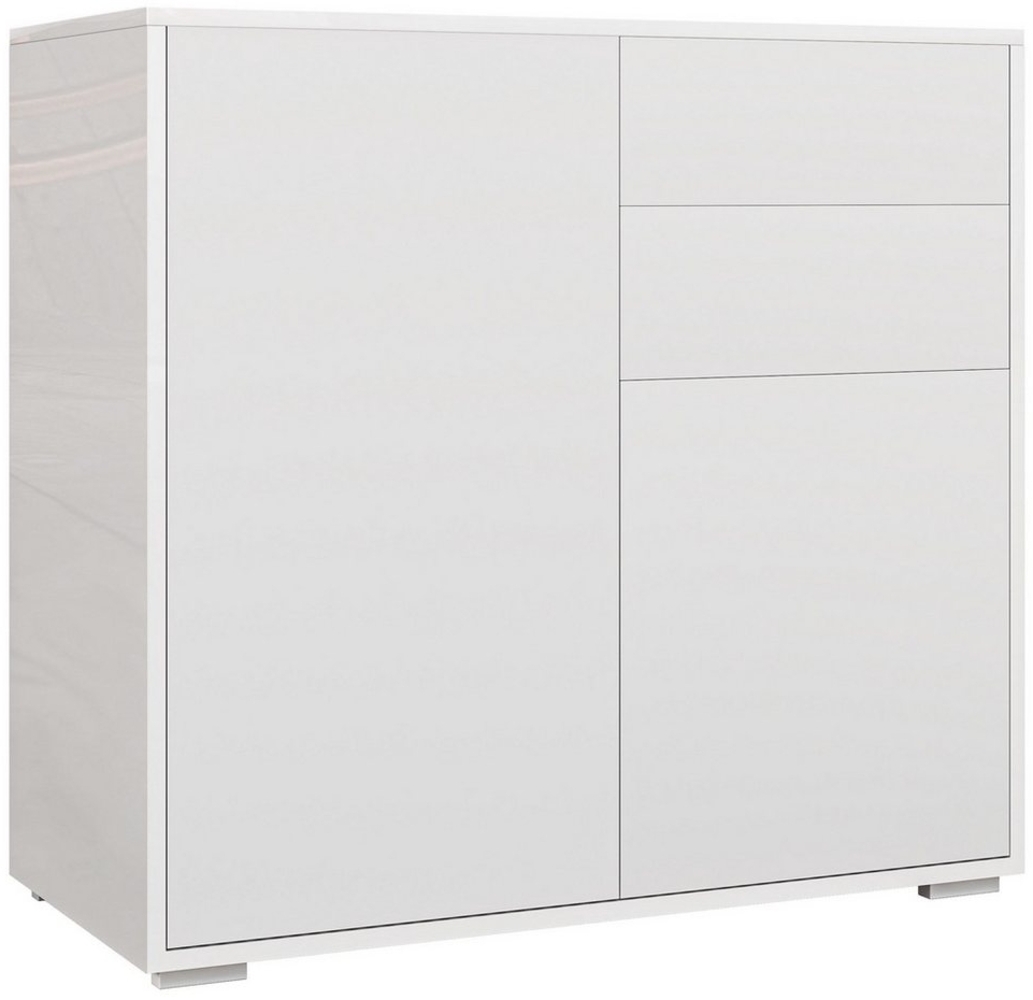 HOMCOM Sideboard Aufbewahrungsschrank mit Schublade, 2 Push-Click-Türen (Buffetschrank, 1 St, Küchenschrank), für Küche, Wohnzimmer 79 x 36 x 75 cm Weiß Bild 1