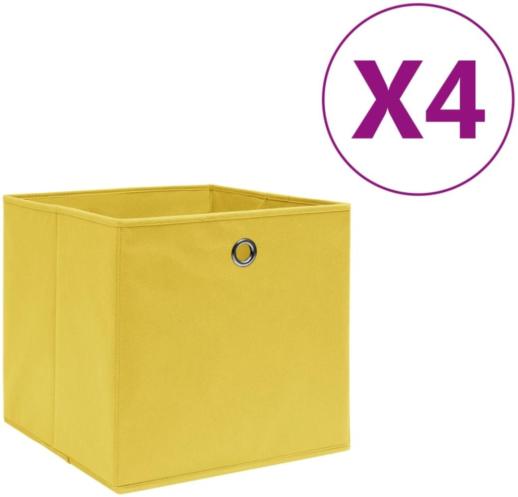 vidaXL Aufbewahrungsboxen 4 Stk. Vliesstoff 28x28x28 cm Gelb 325223 Bild 1