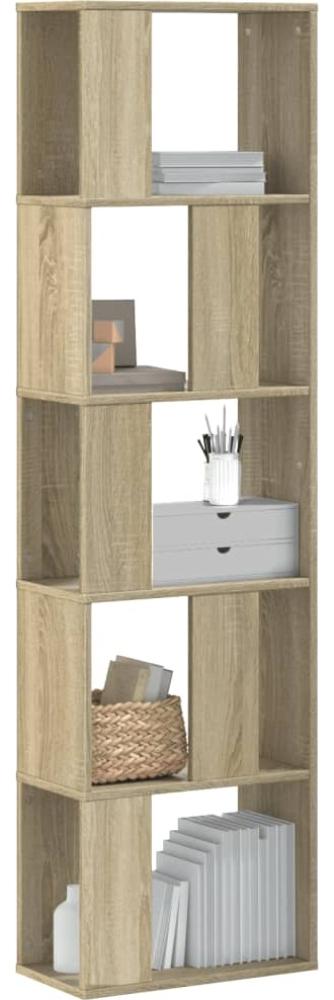 vidaXL Bücherregal 5 Böden Sonoma-Eiche 45x23,5x162,5 cm Holzwerkstoff 852782 Bild 1