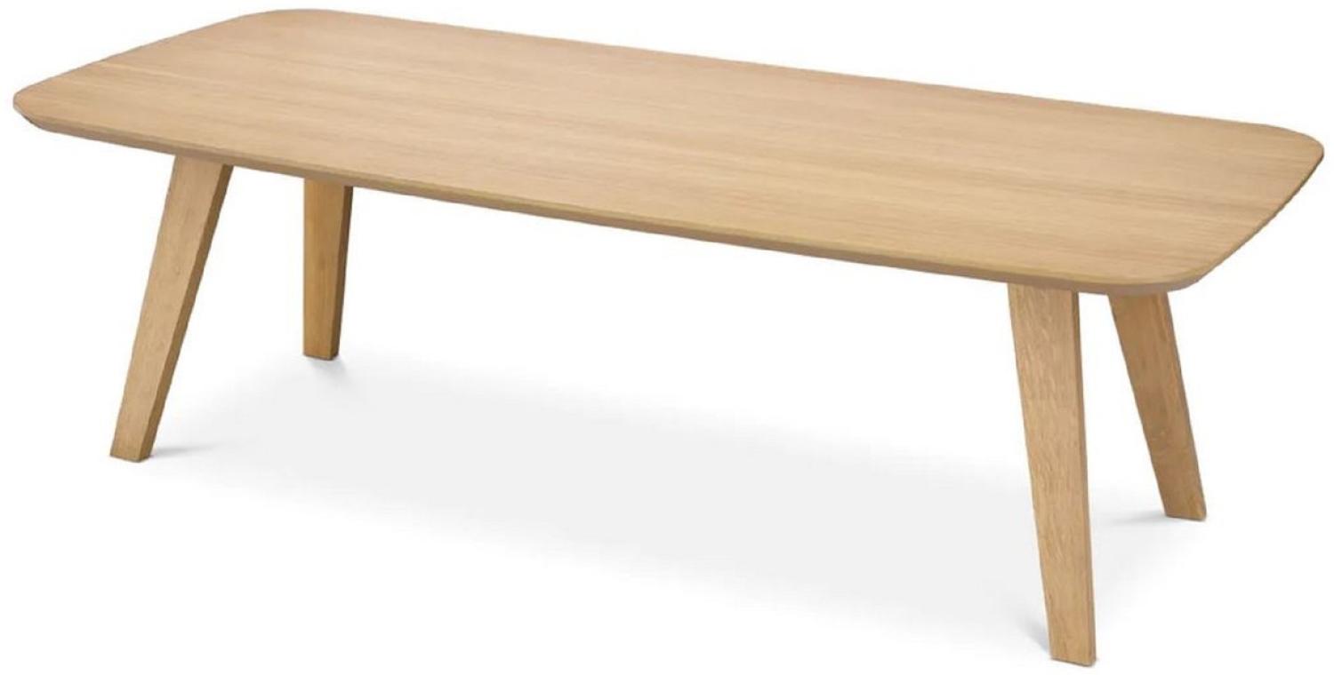 Casa Padrino Luxus Esstisch Naturfarben 245 x 109,5 x H. 77 cm - Rechteckiger Massivholz Küchentisch - Esszimmer Möbel - Küchen Möbel - Luxus Möbel - Luxus Einrichtung Bild 1