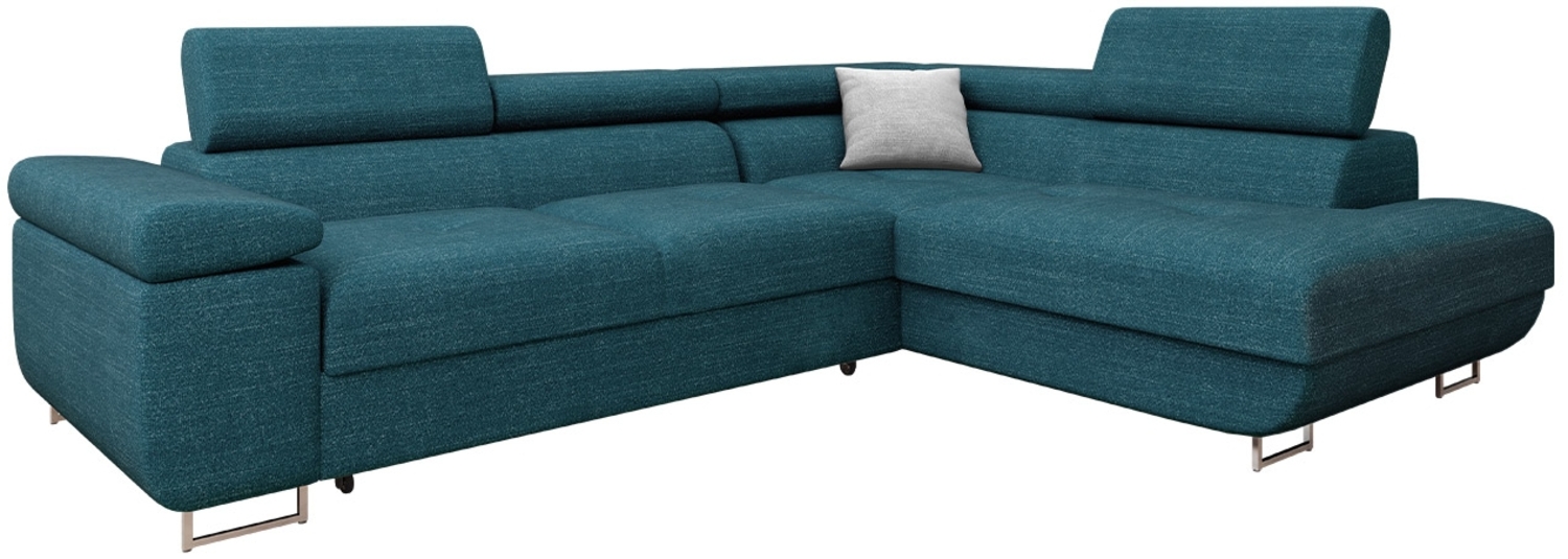 Ecksofa Torezio Premium mit Einstellbare Kopfstützen, Bettkasten und Schlaffunktion (Farbe: Terra 15 + Terra 06, Seite: Rechts) Bild 1