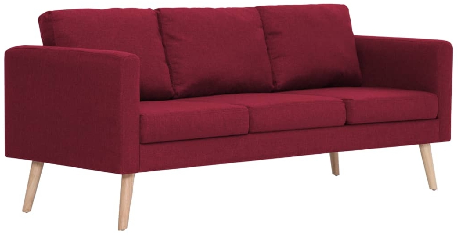 vidaXL 3-Sitzer-Sofa Stoff Weinrot [281364] Bild 1