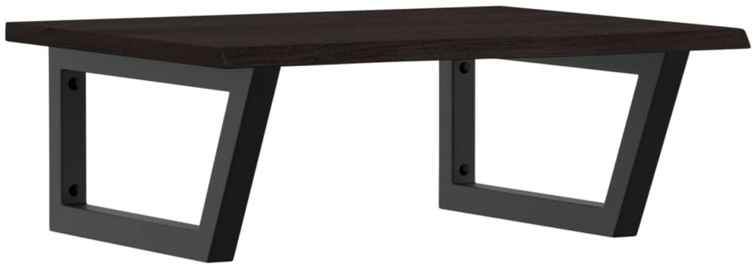 vidaXL Waschtischplatte mit Halterung Stahl und Massivholz Eiche 3302619 Bild 1