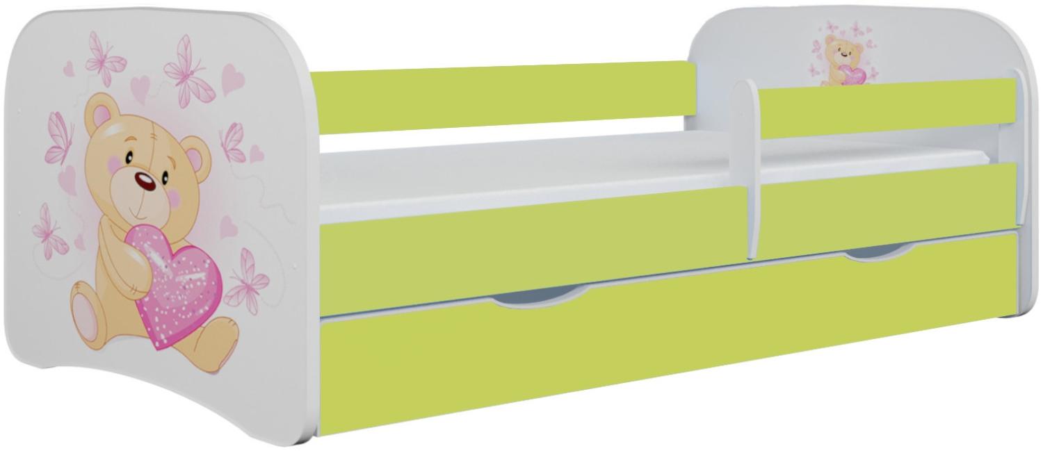 Kinderbett Jona inkl. Rollrost + Matratze + Bettschublade 80*180 cm Grün Bild 1
