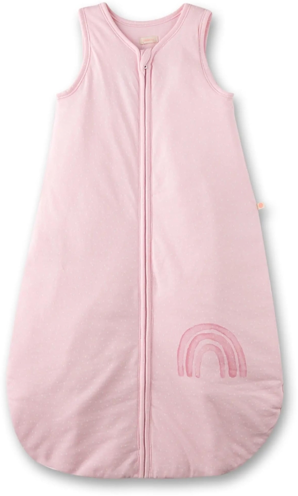 SANETTA Baby-Schlafsack Rosa | Praktischer und bequemer Unisex-Schlafsack aus Bio-Baumwolle. Baby-Schlafsack mit Reißverschluss und Regenbogen-Print | Baby Sleeping Bag Bild 1