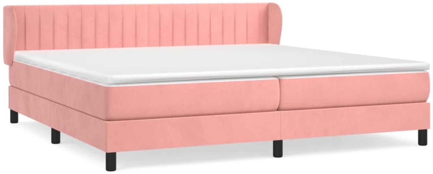 vidaXL Boxspringbett mit Matratze Rosa 200x200 cm Samt 3127636 Bild 1