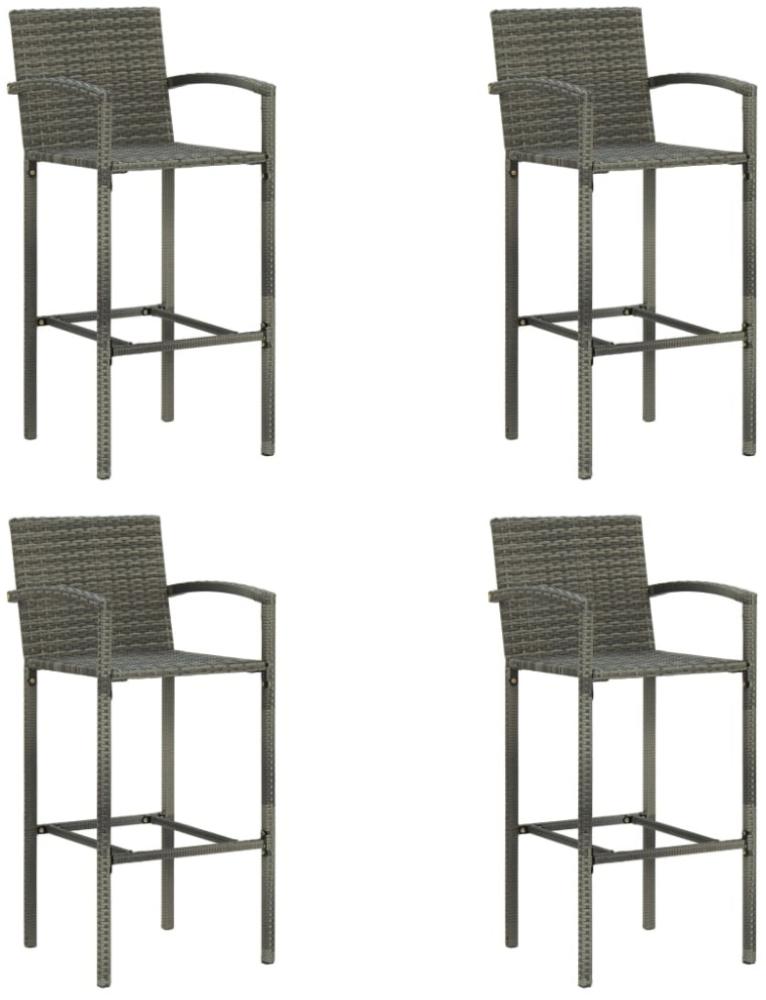 vidaXL Barhocker 4 Stk. Grau Poly Rattan 313456 Bild 1