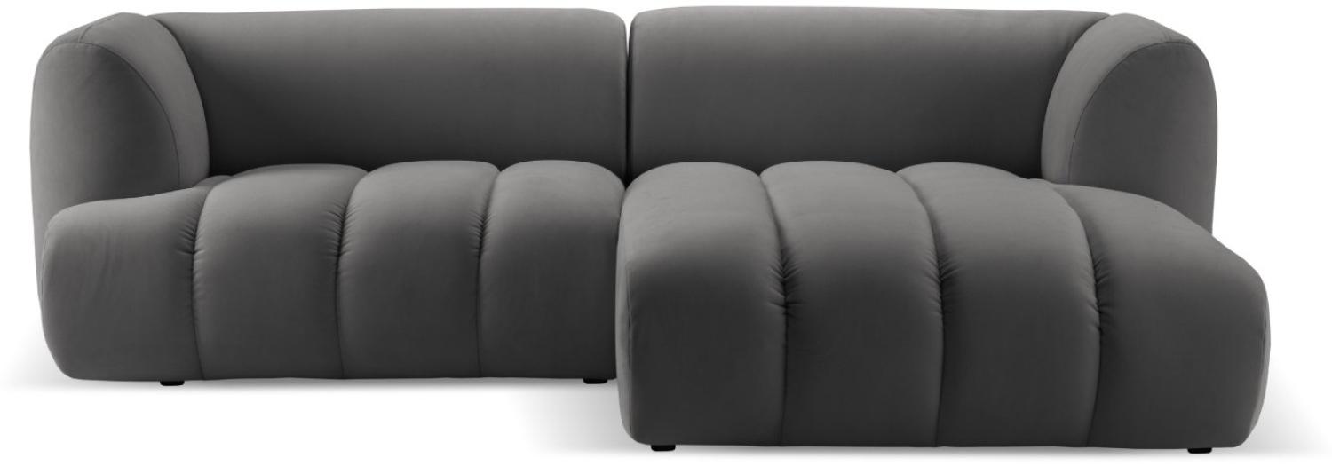 Micadoni Modulares Ecksofa Harry 3-Sitzer Rechts Samtstoff Zement Bild 1