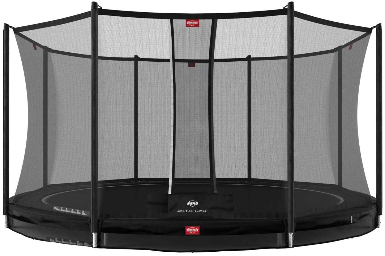 BERG Trampolin InGround rund 380 cm schwarz mit Sicherheitsnetz Comfort Favorit Bild 1