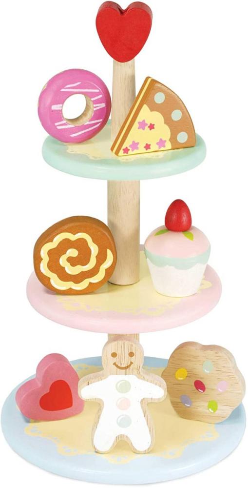 Le Toy Van TV283 Honeybake Kuchen Etagere mit 7 Törtchen Holz Bild 1