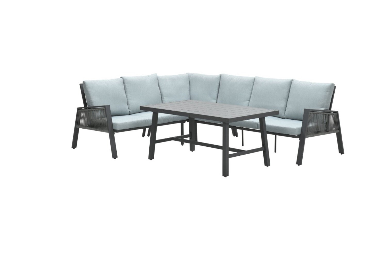 ANDREA Rope Ecklounge Gartenmöbel Gruppe links mint Ecke&Tisch Bild 1