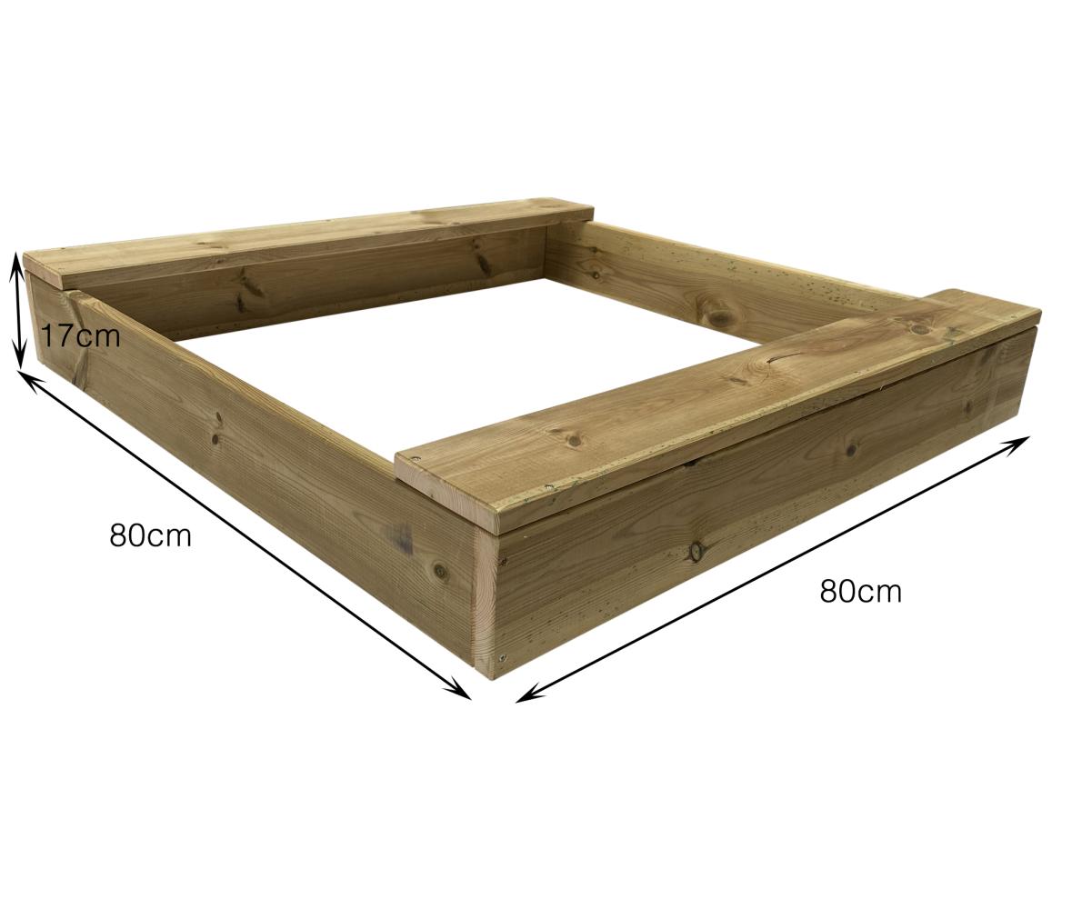 Sandkasten Mini Sandkiste Sandbox Beach aus Massivholz Clamaro Imprägniert 80x80 cm Bild 1