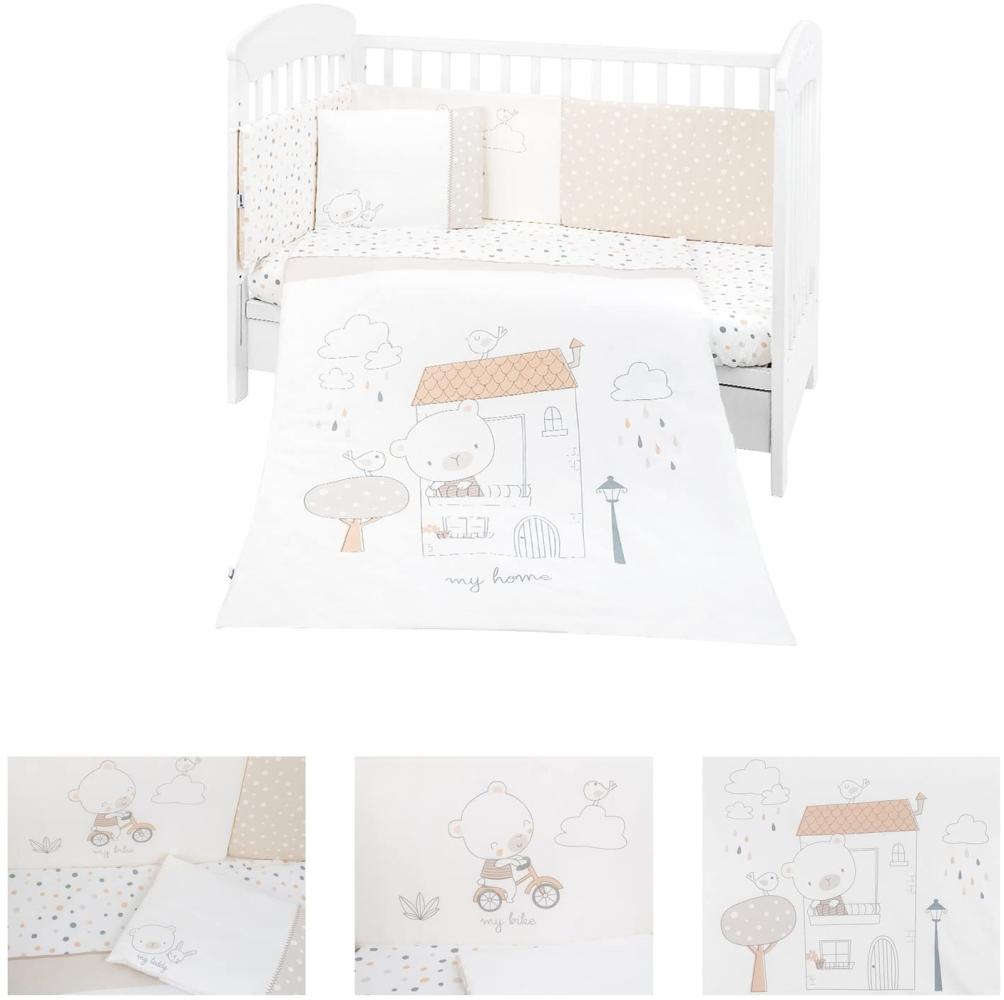 Kikkaboo Babybettwäsche My Teddy 6-teilig Decke 135x95 cm Kissen 45x35 cm weiß Bild 1