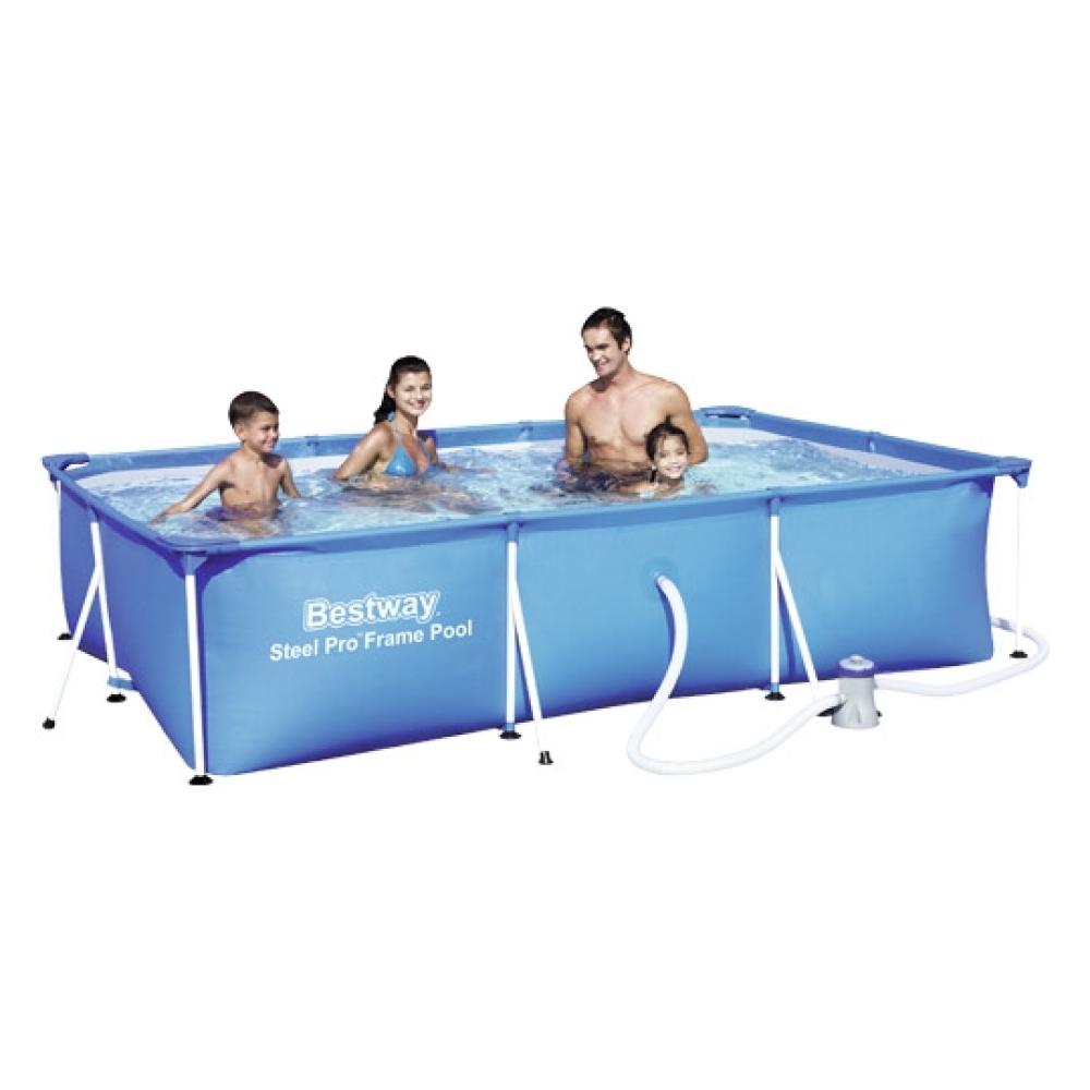 Bestway Splash Frame Pool, rechteckig 300x201x66 cm, 230/12 V Pumpe Bild 1