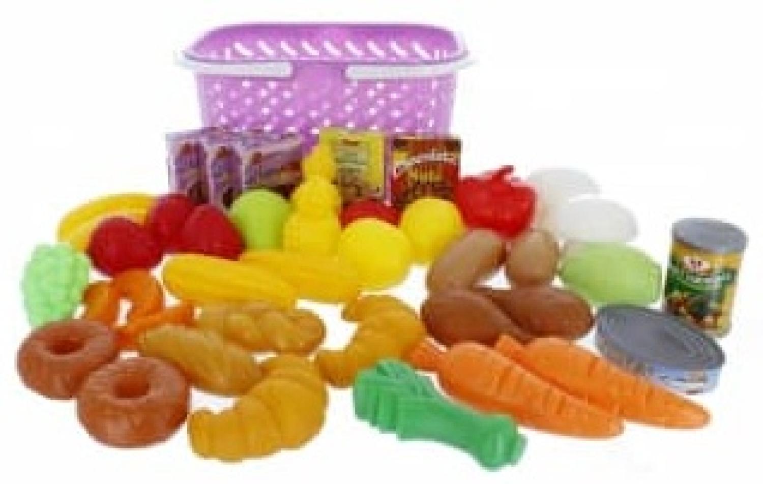 Einkaufskorb - Spielzeug-Lebensmittel - 40 Teile Bild 1