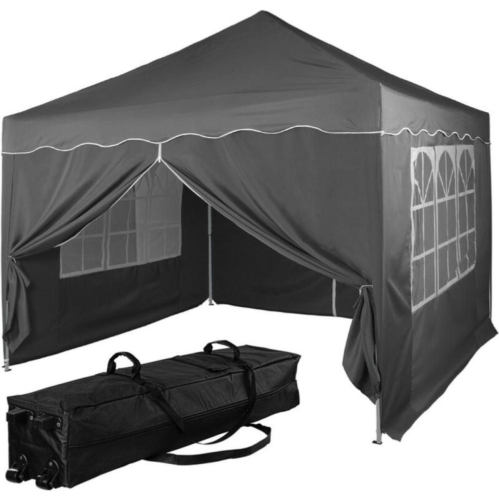 INSTENT® Pavillon 3 x 3 m Basic wasserdicht UV Schutz 50+, anthrazit mit 4 Seitenteilen Bild 1