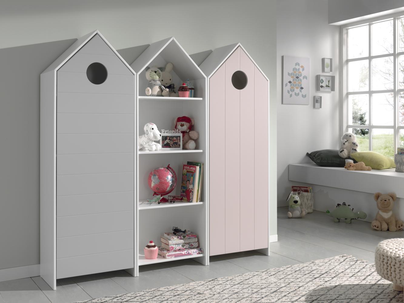 CASAMI Set 3-tlg. best. aus: Schrank 1-trg. mit Front in Pink, Regalschrank, Schrank 1-trg. mit Front in Grau Bild 1