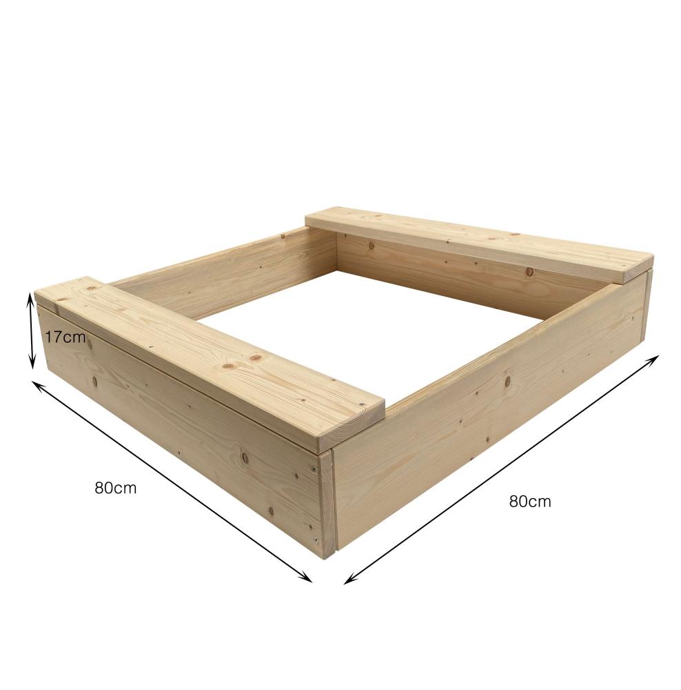 Sandkasten Mini Sandkiste Sandbox Beach aus Massivholz Clamaro Natur 80x80 cm Bild 1