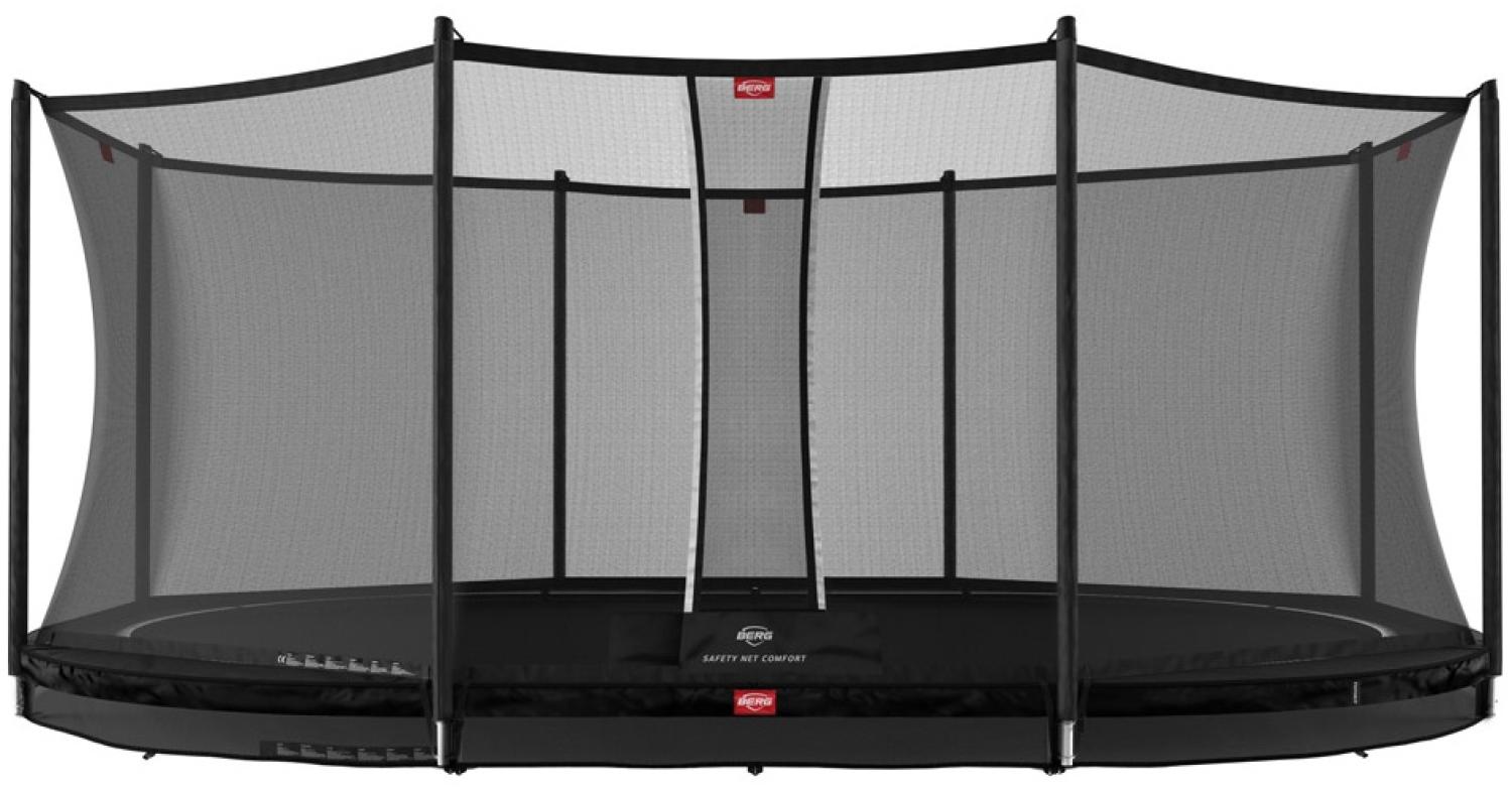 BERG Trampolin InGround oval 520x345 cm schwarz mit Sicherheitsnetz Comfort Grand Favorit Bild 1