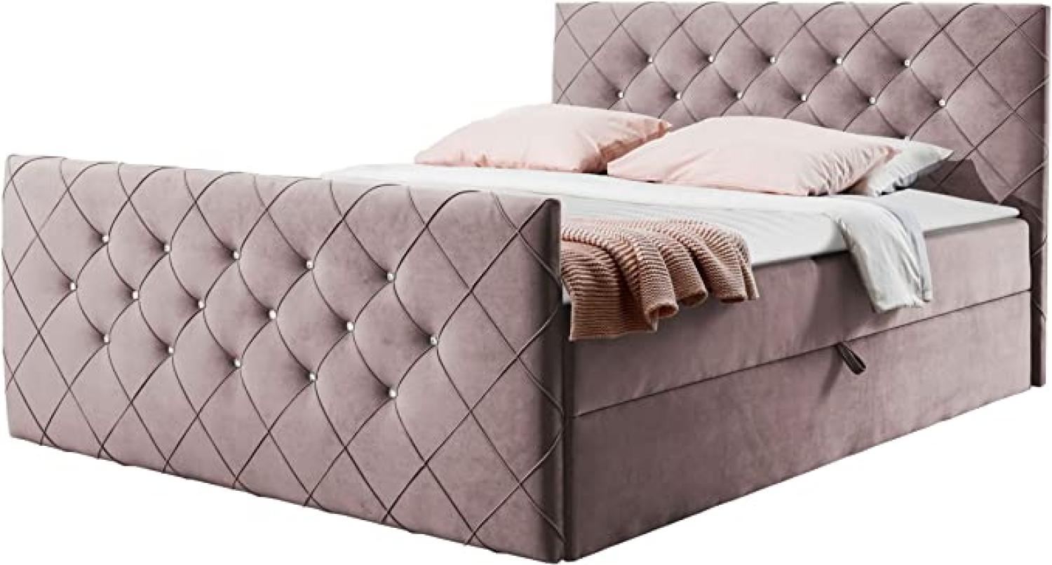 Boxspringbett Schlafzimmerbett EIVOR 180x200cm Altrosa inkl. Bettkasten Bild 1