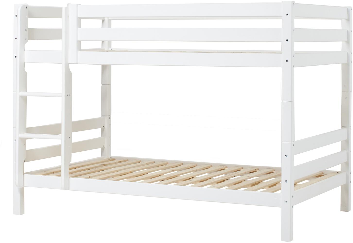 Etagenbett 120x200 cm mit Gerader Leiter und Rolllattenrost, Kiefer massiv, Hoppekids Premium Bild 1