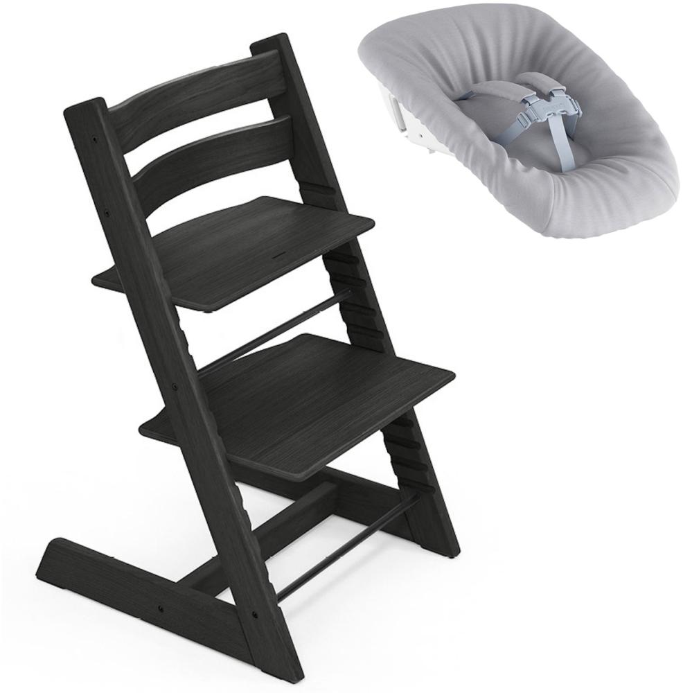 Stokke 'Tripp Trapp' Hochstuhl, oak black, höhenverstellbar, Buche, inkl. Newborn Set™ Bild 1