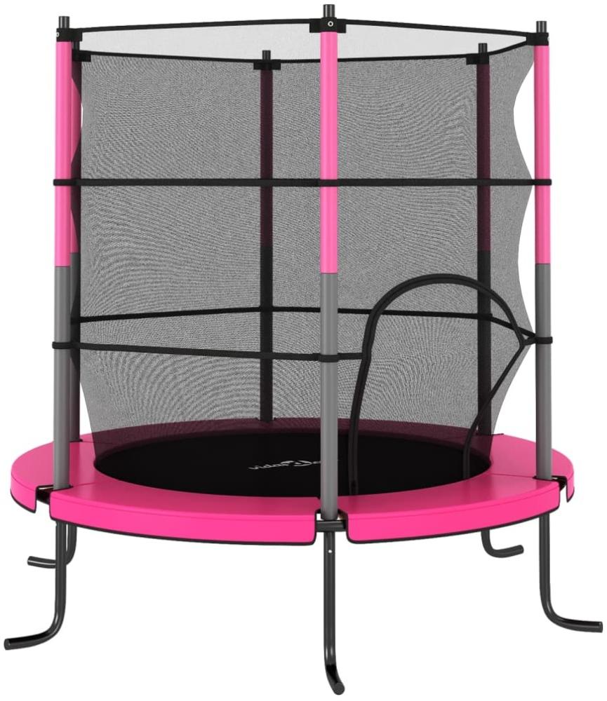 Trampolin mit Sicherheitsnetz Rund 140x160 cm Rosa Bild 1