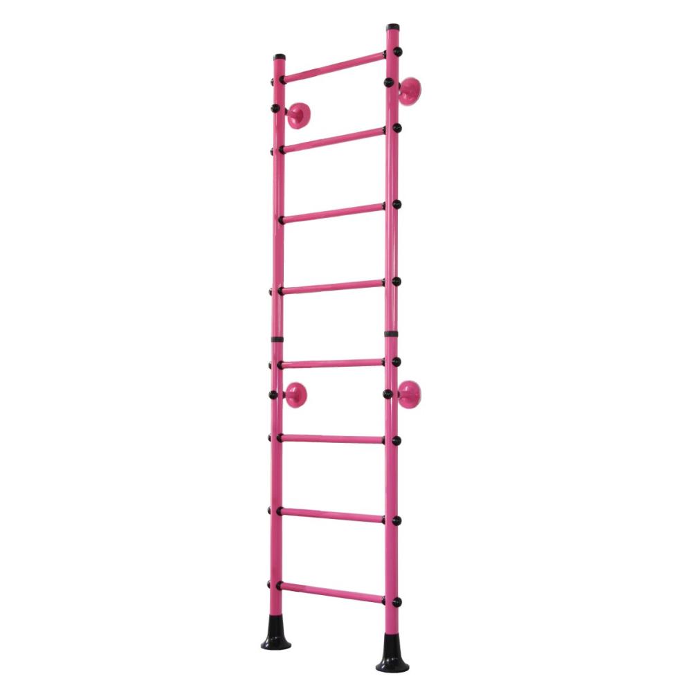 NiroSport Sprossenwand Kletterwand M4 Turnwand Klettergerüst indoor Holzsprossen Rosa Bild 1