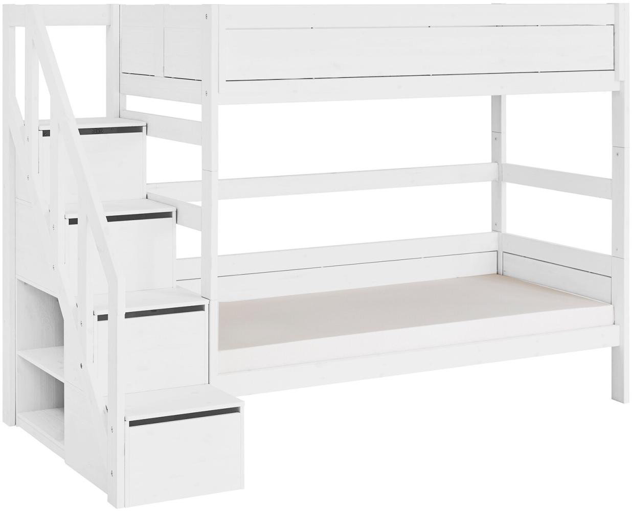 Lifetime Kidsrooms Etagenbett mit Treppe inkl. Deluxe Lattenrost - Weiß Bild 1