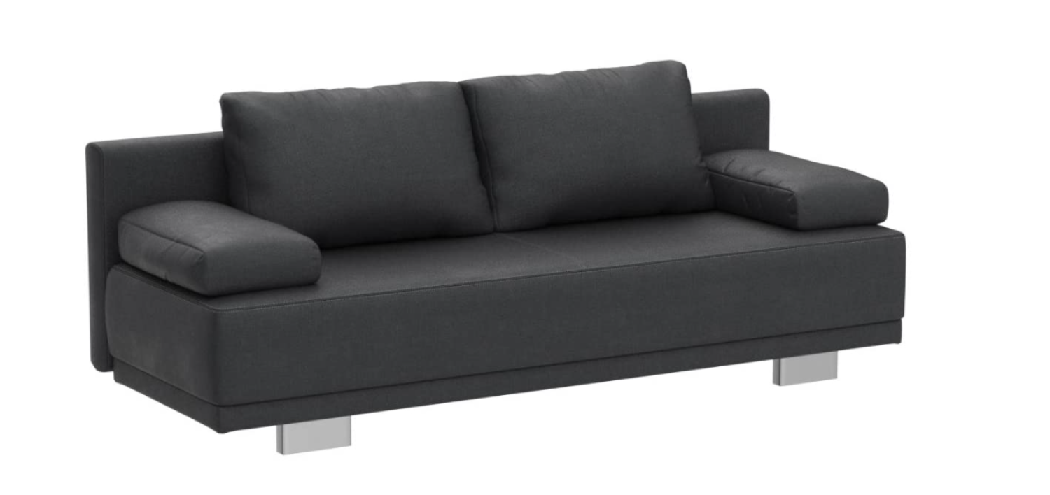 'Luzio' Jugendsofa mit Bettfunktion, Mikrofaser dunkelgrau, 78/67 x 83 x 196 cm Bild 1