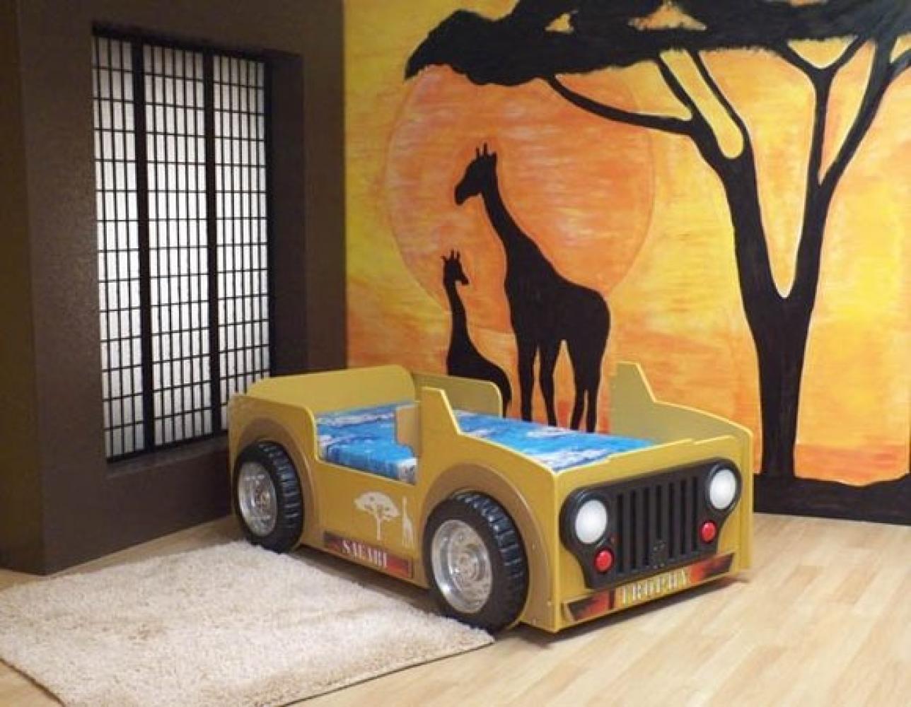 Bett mit Matratze Kinderbett Jugendbett Jeep Auto Bett Betten SAFARI Bild 1