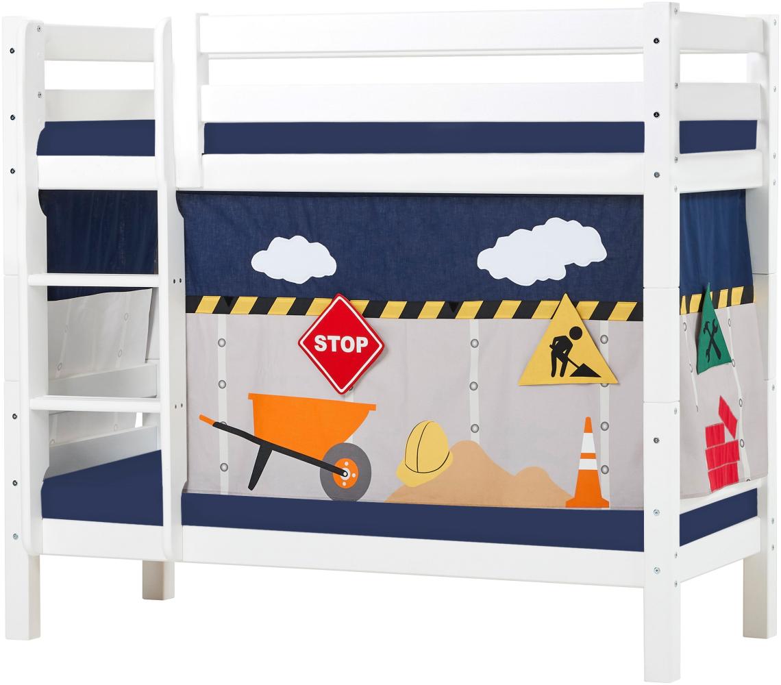 BUNDLE ECO Luxury Etagenbett 70x160 cm mit CONSTRUCTION-Vorhang und Schaummatratze Bild 1