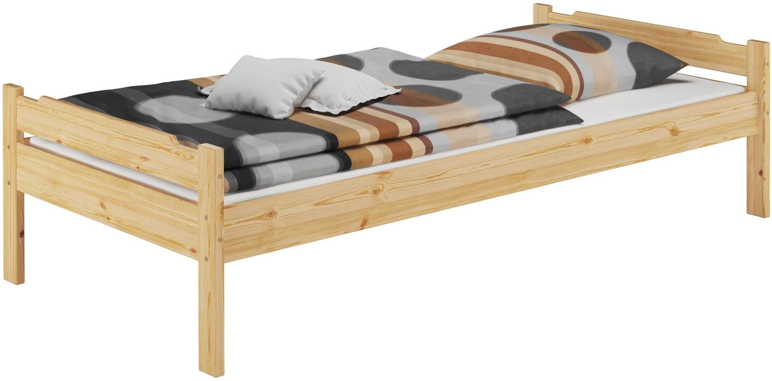 Erst-Holz Einzelbett 80x200 Kieferbett massiv natur Bild 1
