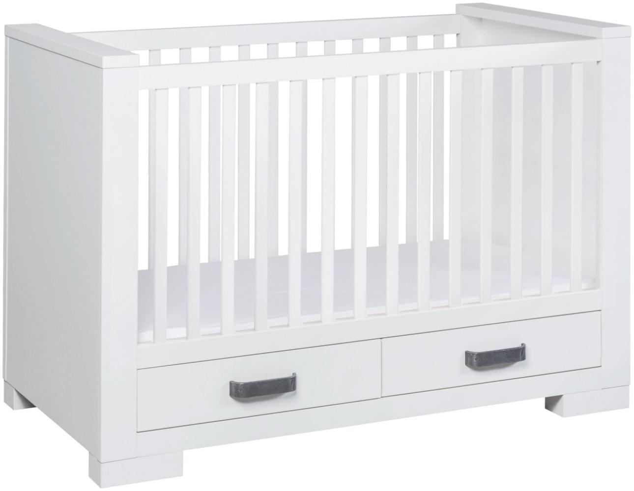 Kidsmill Brent Babybett mit Schublade Weiß 70 x 140 cm Bild 1