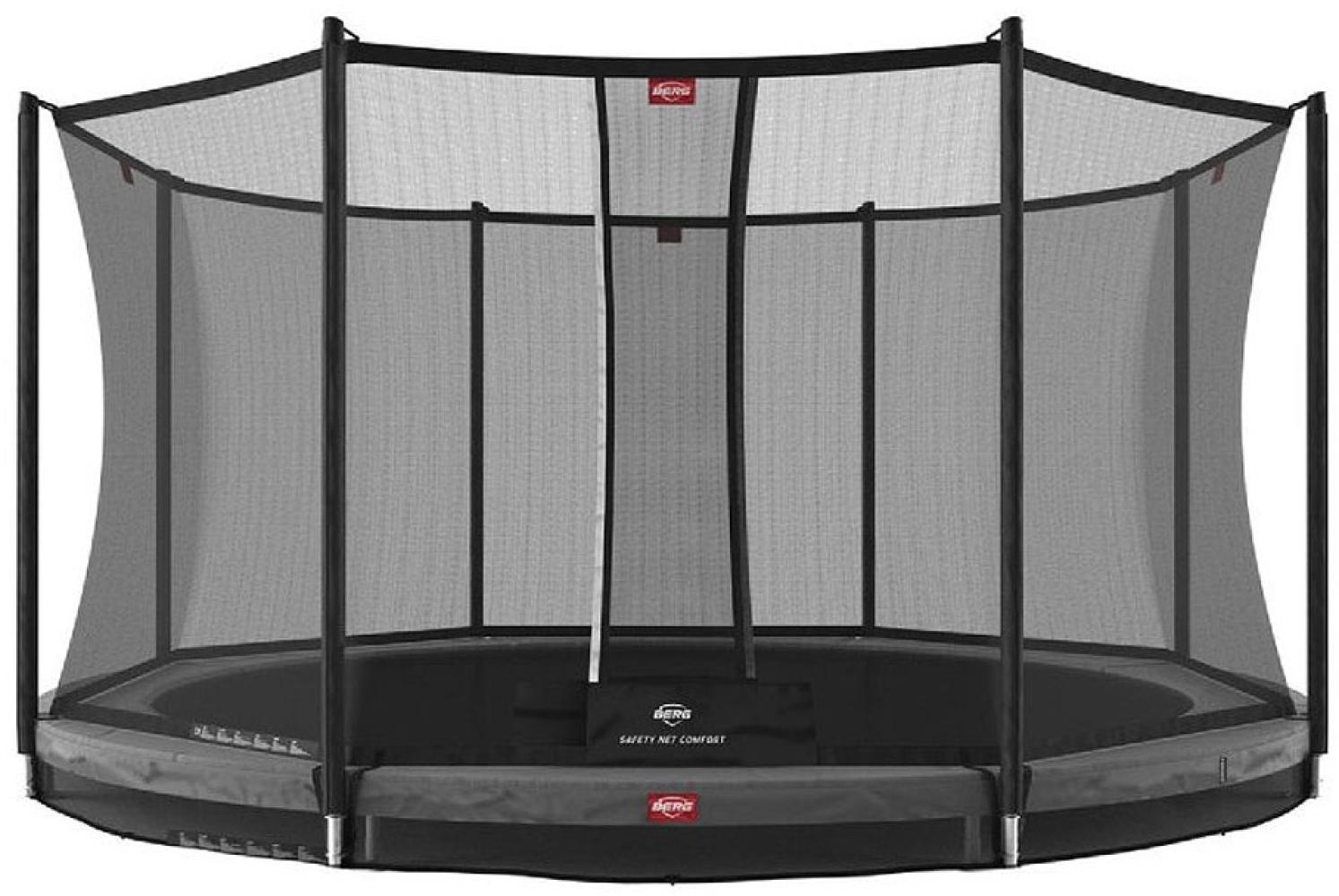 BERG Trampolin InGround rund 380 cm grau mit Sicherheitsnetz Comfort Favorit Bild 1