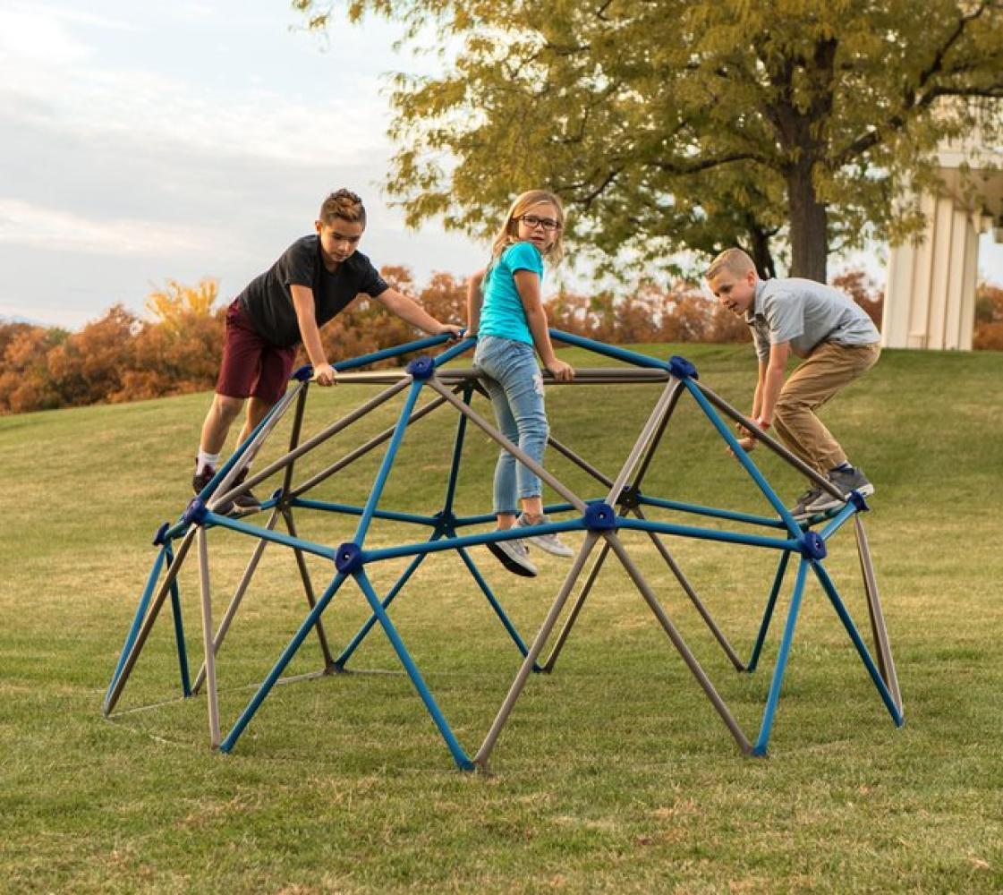 Lifetime Stahl Klettergerüst Geodome | Klettergerüst Garten | Braun/Blau | Ø 274x137 cm Bild 1