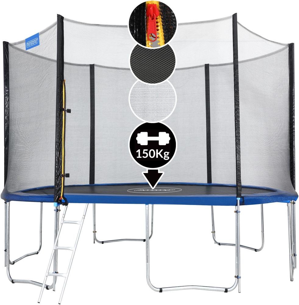 Monzana Trampolin Komplettset inkl. Sicherheitsnetz Leiter Randabdeckung & Zubehör, Ø 366 cm Bild 1